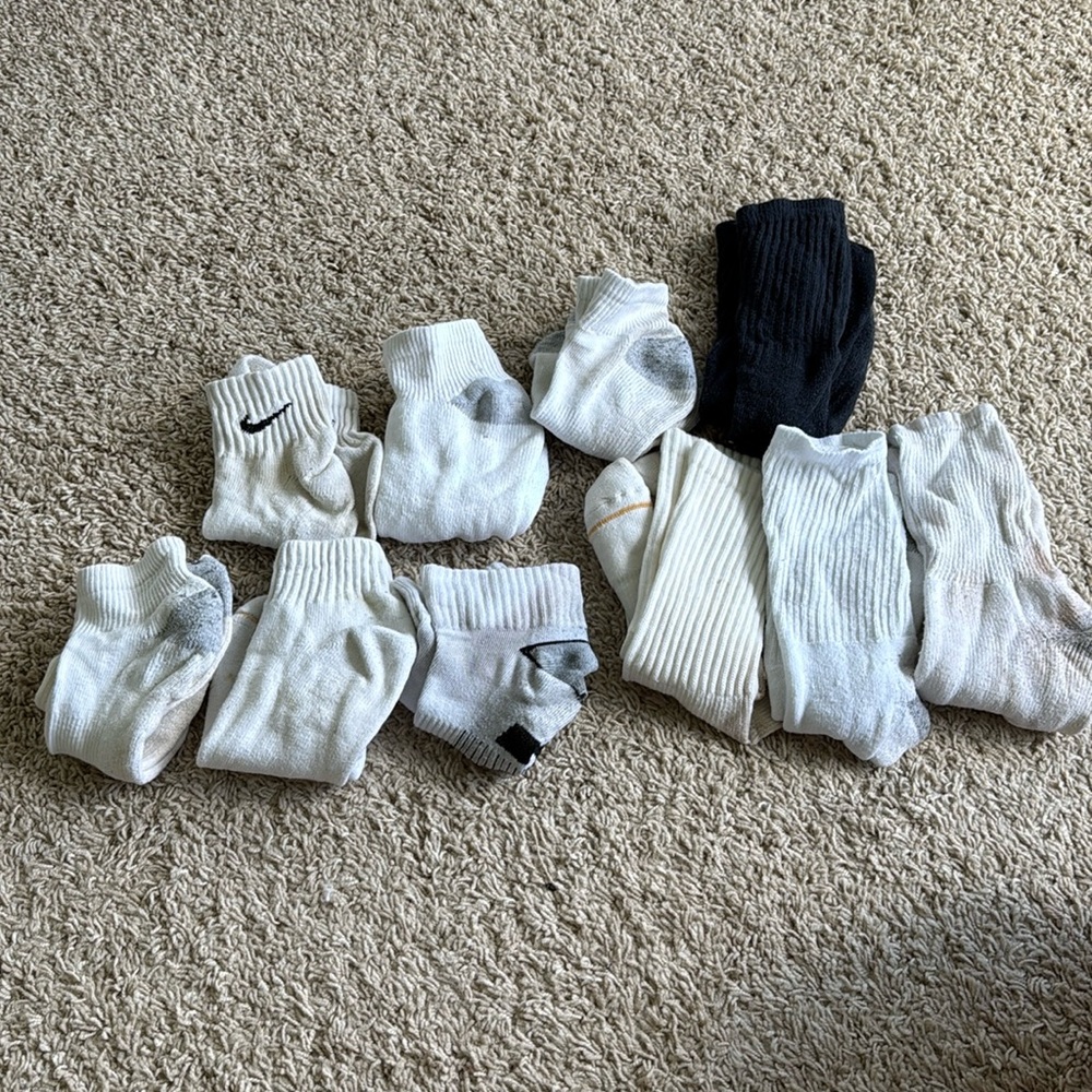 White and black Men's Socks Set 10 pair